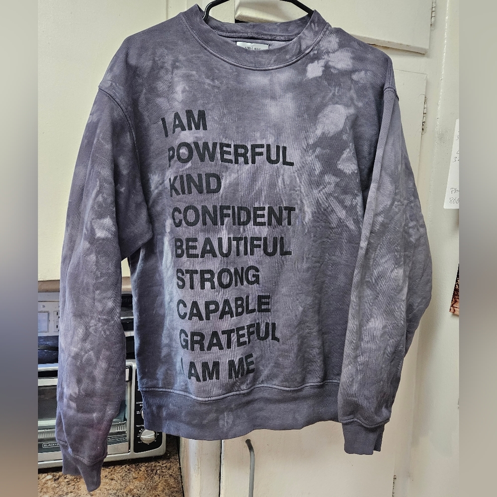 Anine Bing purple tie dye Small S Empowerment Ramona crewneck sweatshirt